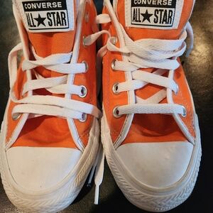 Orange Converse shoes. Size 6 women's